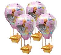 MAGICLULU 4 Piezas Globo Aerostático Para Decoraciones De Cumpleaños Globos Surtidos Aire Globos Decorativos Globos Aerostaticos Caliente Fiesta Globo De Aluminio Rosa Película De Aluminio