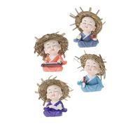 MAGICLULU 4 Piezas Monje Decoraciones Estatua del Coche decoración de Coche decoración Escultura pequeño Monk embellecedor Auto Decoraciones del Tablero Figuras Decorativas de monjes Resina