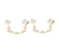 MAGICLULU 4 Piezas peine cadena hair topper Peine dorado Joyas para el novia accesorios para el novia mujer