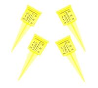 MAGICLULU 4 Piezas Pluviómetro de Plástico Amarillo para Exteriores, Fácil de Instalar Apariencia Lisa, Adecuado para Medición Precisa de Lluvia en Jardín y Patio