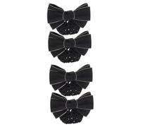 MAGICLULU 4 Piezas Red Para El Cabello Pasadores Para Cubrir Moños Pinzas Para El Cabello Trenzadas Para Niñas Redecilla Con Lazo Pinzas Para El Cabello Para Niñas Gallina Chica Novia