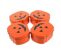 MAGICLULU 4 Piezas Unidades Caja de Almacenamiento de Calabaza de Metal Irregular Caja de Portátil para Halloween y Acción de Gracias Contenedor Decorativo para Dulces y Regalos Pequeños