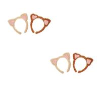 MAGICLULU 4 Piezas venda coleteros scrunchies cintas para el cuidado de la piel diademas de animales spa tiara diadema con orejas de gato diadema para mujer lindo sombrerería Perder tela