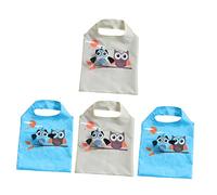 MAGICLULU 4piezas Bolsas De Mano para Supermercado Plegables Gran Capacidad Dibujos Animados Unidades Fácil De Usar