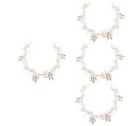 MAGICLULU 4piezas Diadema De Novia Perlas Flores Accesorio De Boda Rhinestones Joyería Cabello Novia