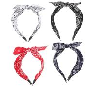 MAGICLULU 4piezas Diademas De Lazo Bandana Roja Diademas Para Mujeres Accesorios De Cabello