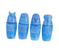 MAGICLULU 4piezas Horus Sculpture Set Canopic Jars Egyptian Deity Figurines for Ancient Art Decor Pyramid Themed Collectibles