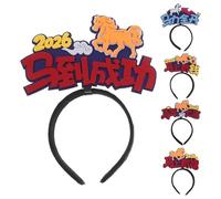 MAGICLULU 5 diademas de Año Nuevo: Artículos para fiestas de Nochevieja - Diadema para el Festival de Chino - Recuerdos de fiesta 2026 con diseños de caballos y caracteres chinos
