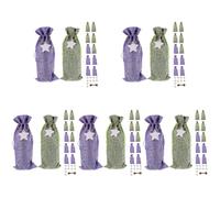 MAGICLULU 5 Juegos Tapa De Botella De Navidad Hidro Piscina Tote Bolsosde Fiesta Bolsas De para Botellas De Vino con Cordón Bolsas De Botellas De Vino para Lino 12 Uds * 5