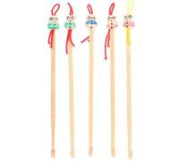MAGICLULU 5 Piezas Palillos Para La Oreja Herramienta De Limpieza De Oídos Cureta De Oído Cuchara De Oreja Bastoncillos De Algodón De Oreja De Madera Bambú Cuchara Para Bebé Portátil