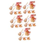 MAGICLULU 5 Series Manejar La Caja De Resonancia Instrumento De Dedo Pandereta Sostuvo Ergonómico Musical Pequeño Para Portátil Dedos Empuñadura Beige Madera 4 Piezas X 5