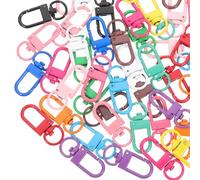 MAGICLULU 50 Cierres Giratorios de Aleación de Zinc para Llavero, Cierres de Garra Multiusos en Colores Variados, Gancho Resorte para Correas de Perro, Manualidades y Color Color Aleatorio