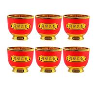 MAGICLULU 6 Copas de Ofrenda Budista de Plástico Dorado, Vasos Pequeños para Templo y Purificación, Cuencos de Agua, Set de 6 Unidades, Resistentes y Portátiles para Rituales