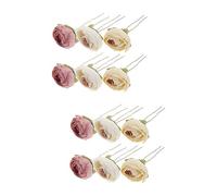 MAGICLULU 6 Pares rosa horquilla hair clips horquillas moño joyería del pelo de la boda joyas para el cabello pasadores de pelo tiara palo de pelo rosa pasador de pelo de dama de honor hanfu