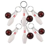 MAGICLULU 6 Piezas colgante de llavero bolos jumbo dibujos animados alfiler para premios del carnaval escolar llavero novedad encantos del bolso llavero mini bolo de polivinilo rojo