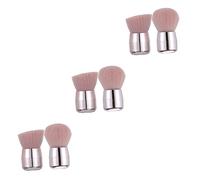 MAGICLULU 6 Piezas Estuco De Cabeza De Hongo Brocha Para Base De Maquillaje Peine De Pelo De La Vendimia Plantillas De Cara Fibras Artificiales Hombre Cepillo De Herramientas Rosa Rostro