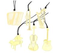 MAGICLULU 6 Piezas Marcador De Instrumentos Marcadores De Página Bonitos Marcadores Marcador De Instrumento Musical Marcadores Divertidos Marcadores Geniales Fantasía Bulto Metal Niño