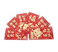 MAGICLULU 6 Piezas Sobres Rojos Chinos para Año Sobres para Dinero Diseño Agua Cubo Paquetes Hong Bao para Festivales Bodas y Cumpleaños Estilo Paquete de Unidades