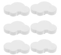 MAGICLULU 6 Piezas Unidades Pomos de Goma Creativos para Armarios y Tiradores Pequeños para Muebles de Dormitorio y Vestidor Diseño Nube Blanca Suave Fáciles de Instalar Decoración