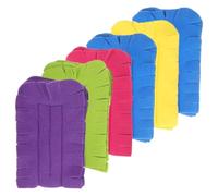 MAGICLULU 6 Recambios de Cabezal de Plumero de Vellón Multiusos, Lavables y Reutilizables, Colores Variados (morado, Rosa, Azul X2, Verde, Amarillo) para Limpieza de Polvo en Hogar