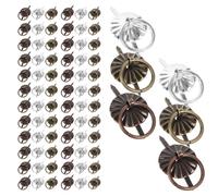 MAGICLULU 60 Mini Tiradores de Cajón Retro de Hierro Vintage, Pequeñas Manijas Metálicas para Muebles y Gabinetes, Acabado en 045 Azul Antiguo, 045 Rojo Antiguo y 045 Plata, Adecuado