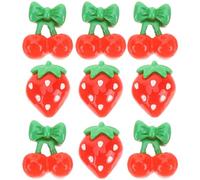 MAGICLULU 60 Piezas de Rodajas de Fruta para Decoración de Uñas Adornos de Resina en Forma de Fresa y Cereza Surtido 30 Piezas Cada Uno Ideales para Arte de Uñas y Manualidades Creativas