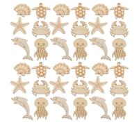 MAGICLULU 60 Piezas Recortes de Madera sin Terminar de Animales Marinos para Manualidades Pintura, Adornos Ligeros y Portátiles para Actividades de Ocio de Adultos y Educación Artística