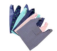 MAGICLULU 6piezas Bolsa de Compras Plegable Oxford Estampado para Guardar Cosas al Aire Modelo Pentagrama Azul Claro Pentagrama Oscuro Rayas Rosas Rayas Azules Oscuro Estrellas