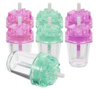 MAGICLULU 7 Piezas Kit de Tubos para Brillo Labial Recargables de Plástico Transparente Diseño Creativo para Viajes y Uso Diario, Fácil de Rellenar y Ver Volumen Color Aleatorio