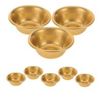 MAGICLULU 8 Cuencos Rituales Budistas de Latón Mini 5 Cm Borde Enrollado, Cuencos Sagrados Decorativos para Ofrendas de Agua en Meditación, Templo y Decoración del Hogar