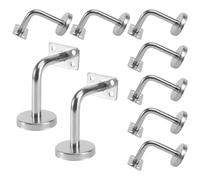 MAGICLULU 8 Piezas Soporte de Acero Inoxidable para Pasamanos de Escalera y Pasillo, Estructura Modular y Reforzada, Acabado Pulido sin Bordes Afilados, Adecuado para Hogares y Centros