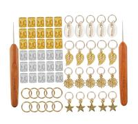 MAGICLULU 82 Piezas puños de rastas hair clips horquillas moño joyas para el cabello para trenzas rastas anillos Gancho de crochet pasador de pelo esposas para el cabello antiguo tejer venda