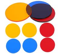 MAGICLULU 9 Piezas Filtros de Color Transparente para Iluminación Circular Tableros de Corrección Óptica Rojo Amarillo y Azul Láminas Educativas para Instrumentos Ópticos y Color Aleatorio