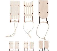 MAGICLULU 9 Piezas Trineo De Santa En Miniatura Decoración Navideña Modelo De Trineo Que Se Puede Pintar Trineos Cuaderno Felpa Decoraciones De Mesa De Madera Vacaciones Pizarron Navidad