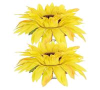 MAGICLULU Abrazaderas para Cortinas 2 Pcs Clip Decorativo Girasol Soporte Fuerte para Salón y Dormitorio sin Perforación para Cortinas