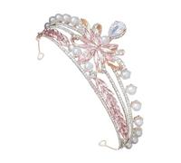MAGICLULU accesorio para el cabello diadema tiara para mujer diademas moda banda despedida de soltera de cumpleaños accesorios de cosplay nupcial Aleación de zinc rosa
