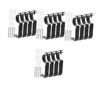 MAGICLULU Accesorios De Soporte De Cortina Moderno Apoyo Muro Ventana Ampliable Montar Poste De Cortina Sin Tornillos Soportes para Cortinas Metal Black 4 Piezas X 4