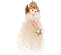 MAGICLULU Adorno De Ángel para Árbol De Navidad Figura De Ángel para Copa De Árbol De Navidad Adornos para Árboles De o De o para Niña Ángel con Vestido o De Ángel