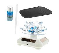 MAGICLULU Adorno de Loto de Cristal Giratorio Solar para Coche Decoración Aromaterapia Luz para Salpicadero Automotriz