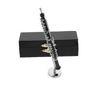 MAGICLULU Adorno Mini Oboe De Metal Para Decoración De Oficina y Hogar Simulado De Instrumento Musical Base y Estuche Para y Exhibiciones