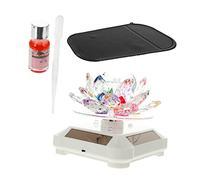 MAGICLULU Adornos De Loto Solar Giratorio Para Coche Decoración De Aromaterapia Luz Para Interiores Color Blanco Material Plástico