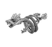 MAGICLULU Anillo Gótico para Hombre de Aleación Plateada Diseño de Dragón Luminoso, Anillo Punk Vintage de Joyería Estética para Uso Diario, Fiesta y Obsequio de Cumpleaños
