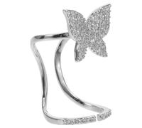 MAGICLULU Anillo para Cubrir Uñas Gemas de Imitación Metálico Brillante, Diseño de Insecto Alado, Accesorio de Joyería para Dedos, Decoración para Manicura en Fiestas y Bodas
