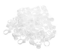 MAGICLULU Anillos de Pegamento para Pestañas Desechables Tamaño Medio Color Claro sin Divisiones, 200 Unidades, Soporte Práctico para Pigmentos y Extensiones en Salones y Uso Profesional