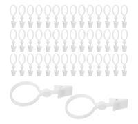 MAGICLULU Anillos para Cortinas de Barra Romana 100 Unidades Resina Color Claro Diseño Abierto Deslizante Protección Tela Hogar Salón Accesorios de Ventana