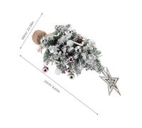 MAGICLULU Árbol de Navidad de Pequeño sin Luces Decoración Plateada con Piñas Bolas y Lazo para Escritorios Oficinas y Reducidos Adorno Navideño Elegante y Reutilizable