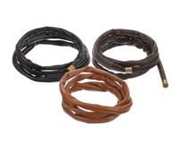 MAGICLULU Bandas Trenzadas Cabello Mujer 3 Piezas Negro y Marrón, Lazos Trenzados de Cuero Sintético, Diademas Multifunción para Niñas y Pelo Largo, Accesorios para Peinados y Fiestas