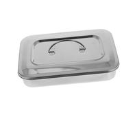 MAGICLULU Bandeja de Esterilización Cuadrada de Acero Inoxidable con Tapa Contenedor Práctico para Instrumentos Médicos Veterinarios y Belleza Resistente y Fácil de Almacenar
