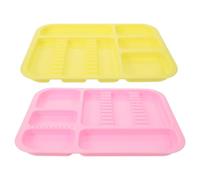 MAGICLULU Bandeja de Procedimientos Dentales de Plástico Pp 2 Piezas Bandeja Dividida para Organizar Instrumentos Diseño Elegante para Uso en Clínicas