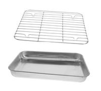 MAGICLULU Bandeja Horno Acero Inoxidable con Rejilla para Asar Saludable Filtro Aceite Pequeño Cocina Familiar